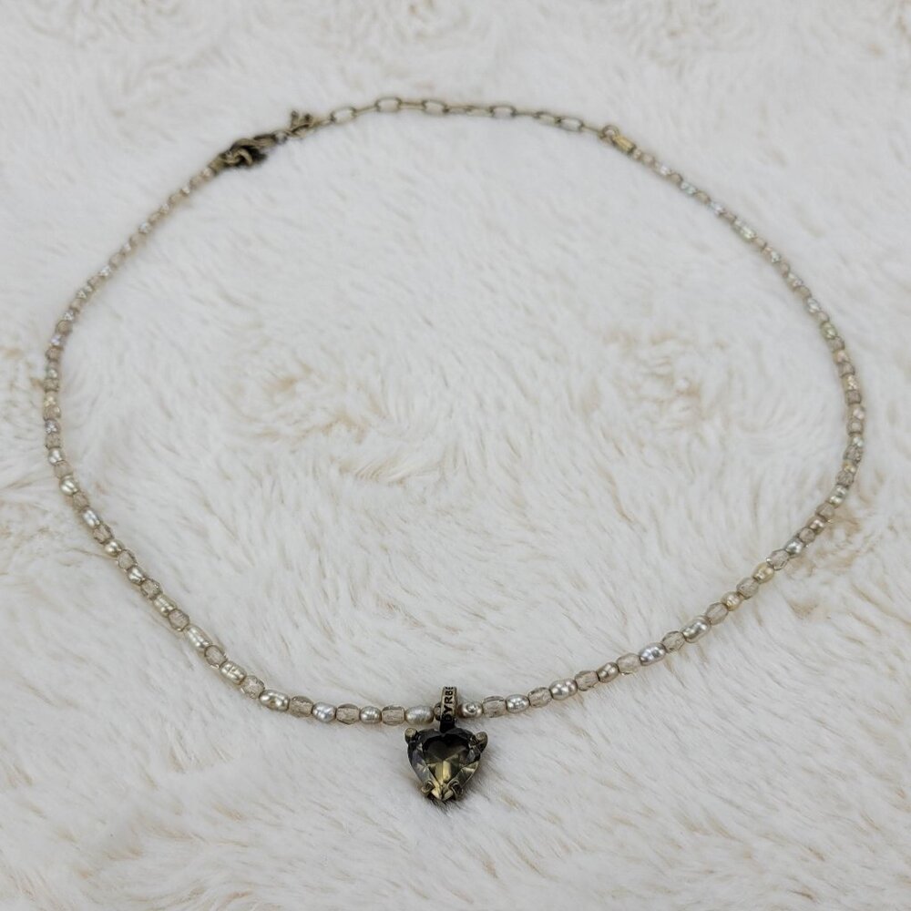 1980's White and Clear Bead Necklace by Dyrberg/Kern
